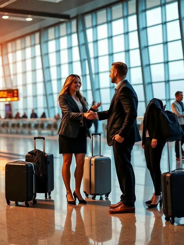 Business professionals at airport